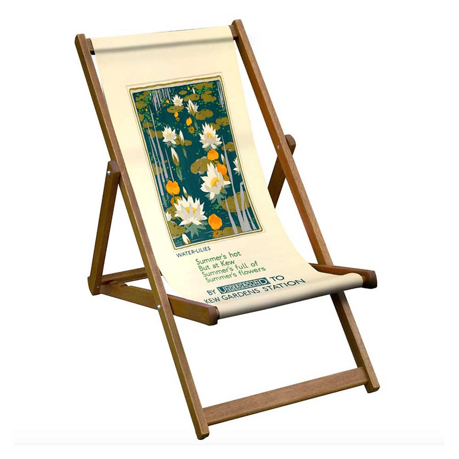 Hardwood Folding Deckchair -Water Lilies- by Artworld Deckchairs
