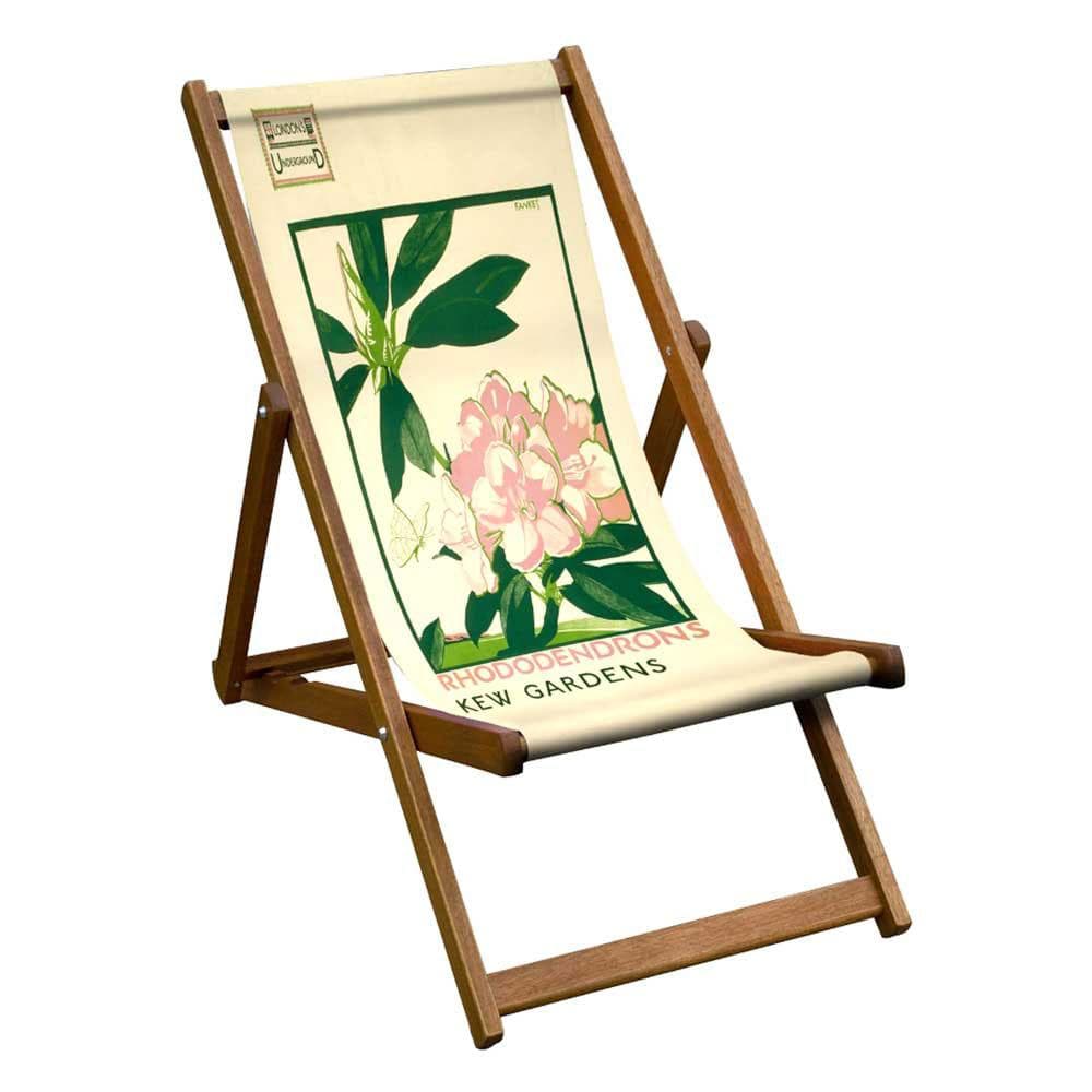 Hardwood Folding Deckchair - Rhododendrons by Artworld Deckchairs