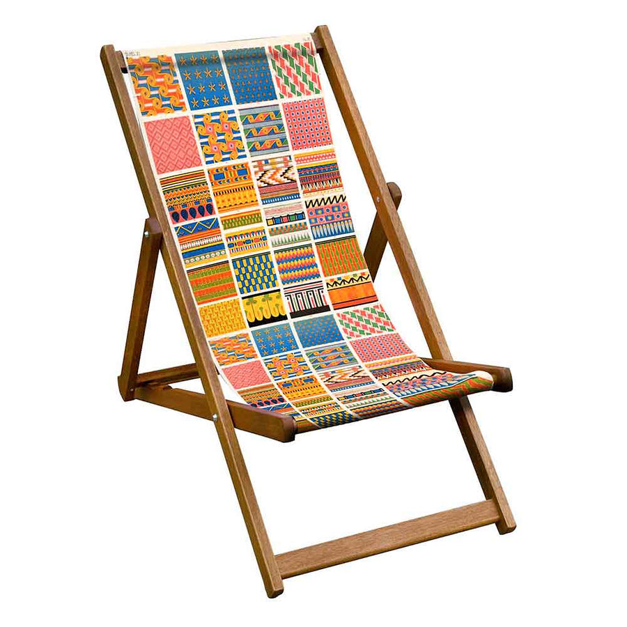 Hardwood Folding Deckchair - Egyptian 11 by Owen Jones by Artworld Deckchairs