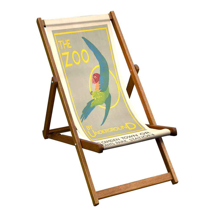 Hardwood Folding Deckchair  London Zoo Parrot by Artworld Deckchairs