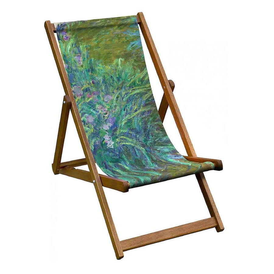Hardwood Folding Deckchair -Irises by Monet Artworld Deckchairs