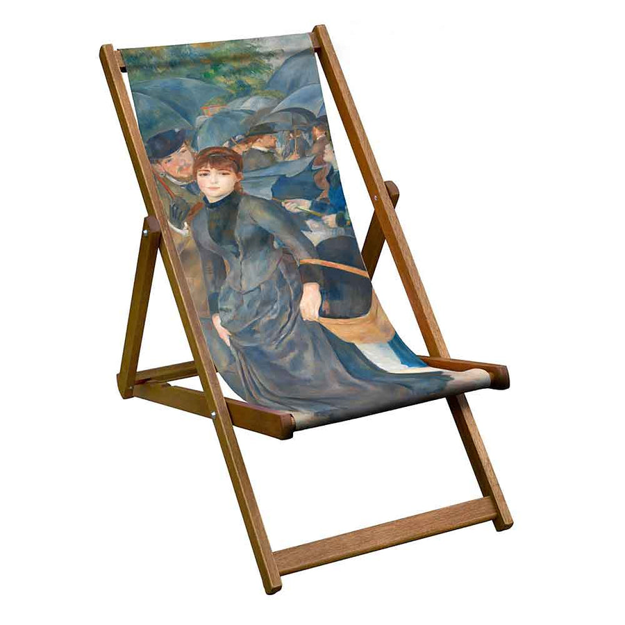 Hardwood Folding Deckchair The Umbrellas by Renoir by Artworld Deckchairs