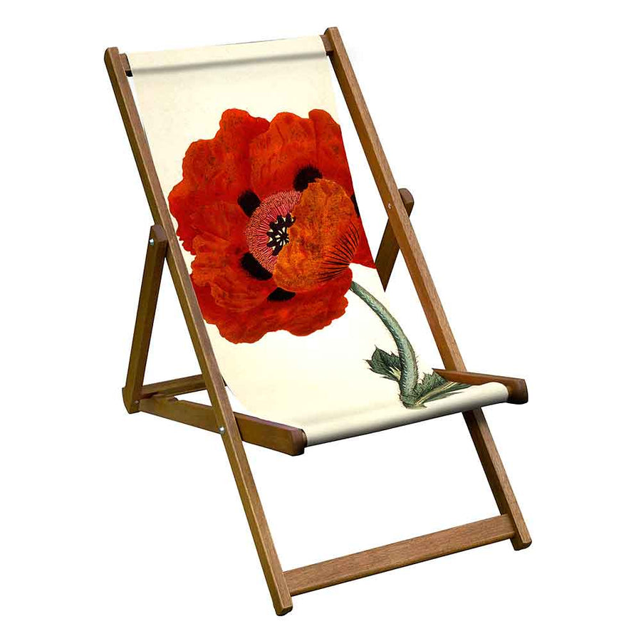 Hardwood Folding Deckchair - Red Poppy by Artworld Deckchairs