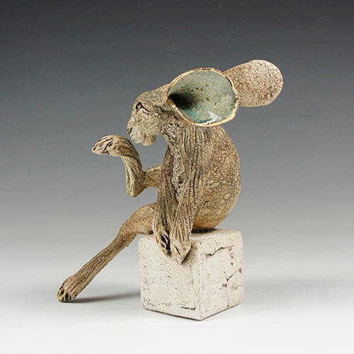 Brown Hare Sculpture in Stoneware by Gin Durham - Made to Order