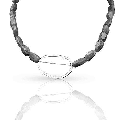 CAMILLA WEST JEWELLERY Sterling Silver and Labradorite Pebble Necklace