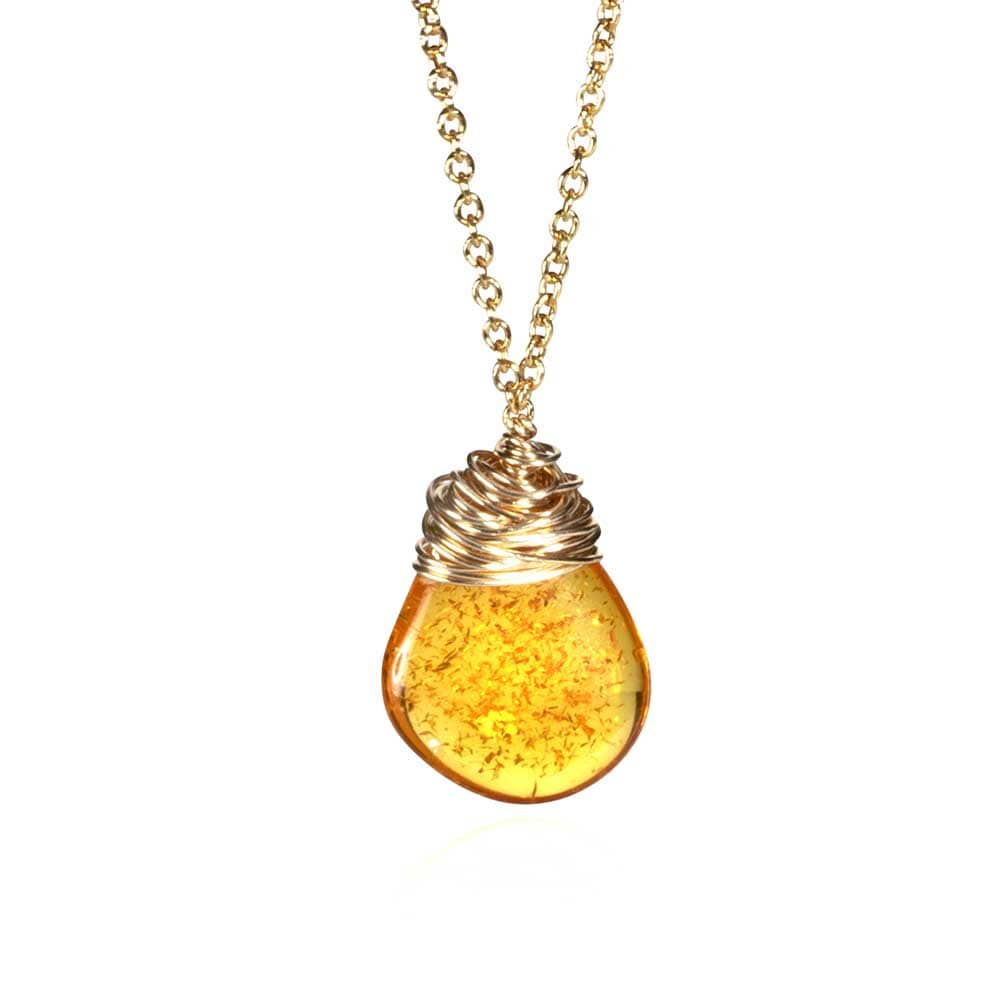 CAMILLA WEST JEWELLERY 'Reflected Sunlight' Amber Gemstone Pendant Necklace  - Gold  Chain