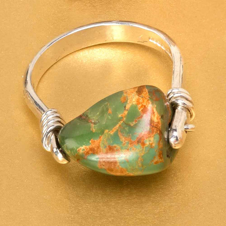 CAMILLA WEST JEWELLERY Turquoise Gemstone Silver Coil Ring 