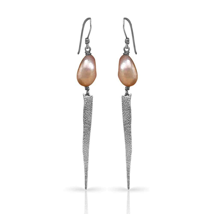 CAMILLA WEST JEWELLERY Heat Textured Silver Earrings - Pearls
