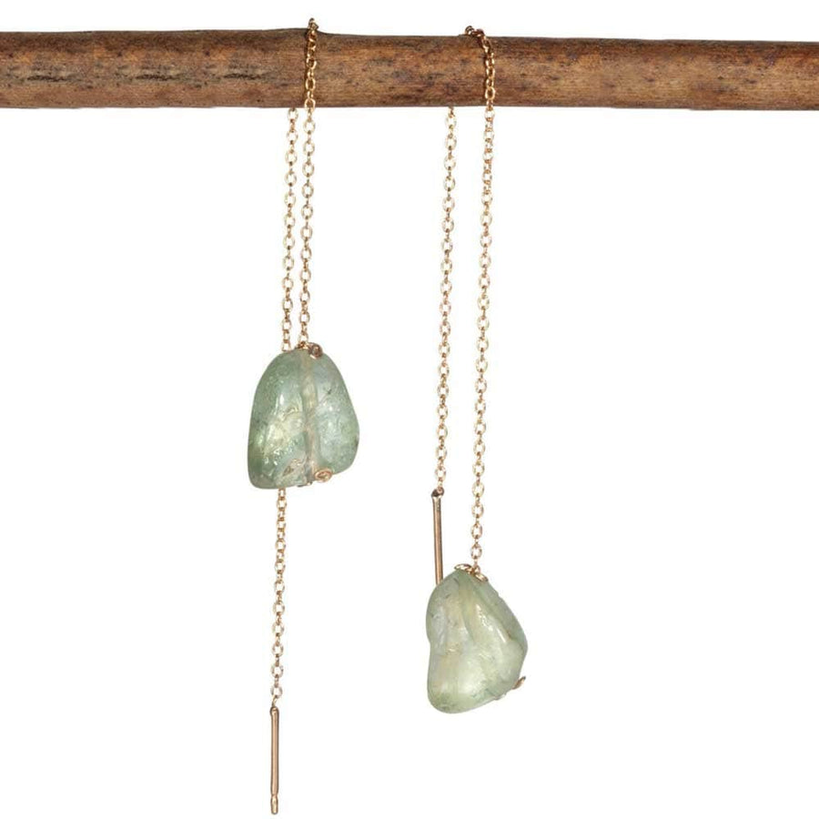 CAMILLA WEST JEWELLERY 'Reflected Sunlight' Aquamarine Gold Fill Threader Earrings