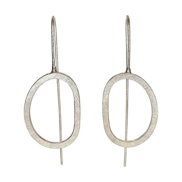CAMILLA WEST JEWELLERY Sterling Silver Sanded Wire Pebble Earrings