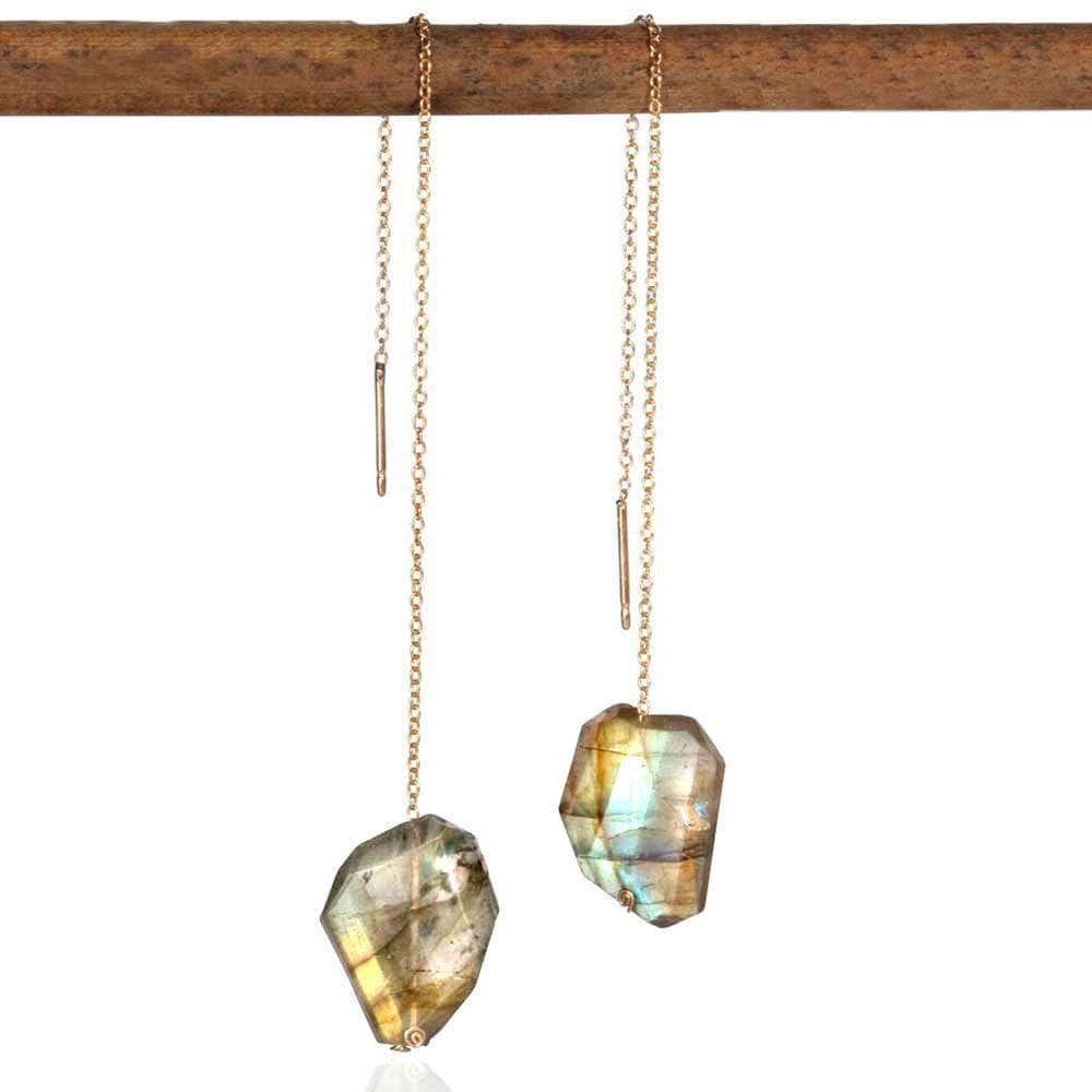 CAMILLA WEST JEWELLERY 'Reflected Sunlight' Labradorite Gold Earrings