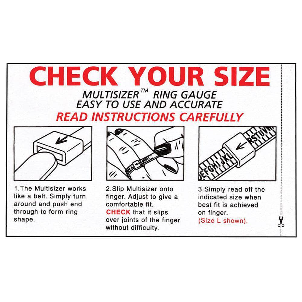 CAMILLA WEST JEWELLERY Ring Finger Sizer Instructions