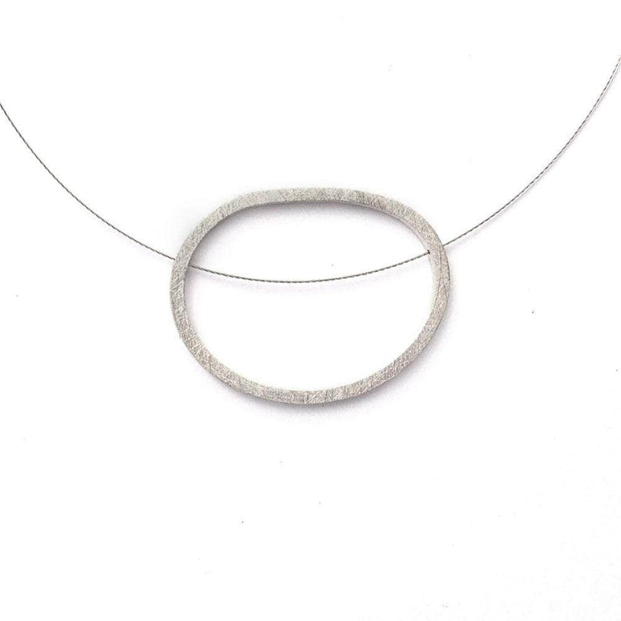 CAMILLA WEST JEWELLERY Sterling Silver Sanded Wire Pebble Necklace