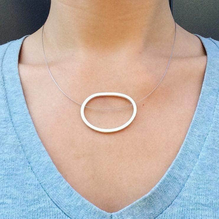 CAMILLA WEST JEWELLERY Sterling Silver Sanded Wire Pebble Necklace