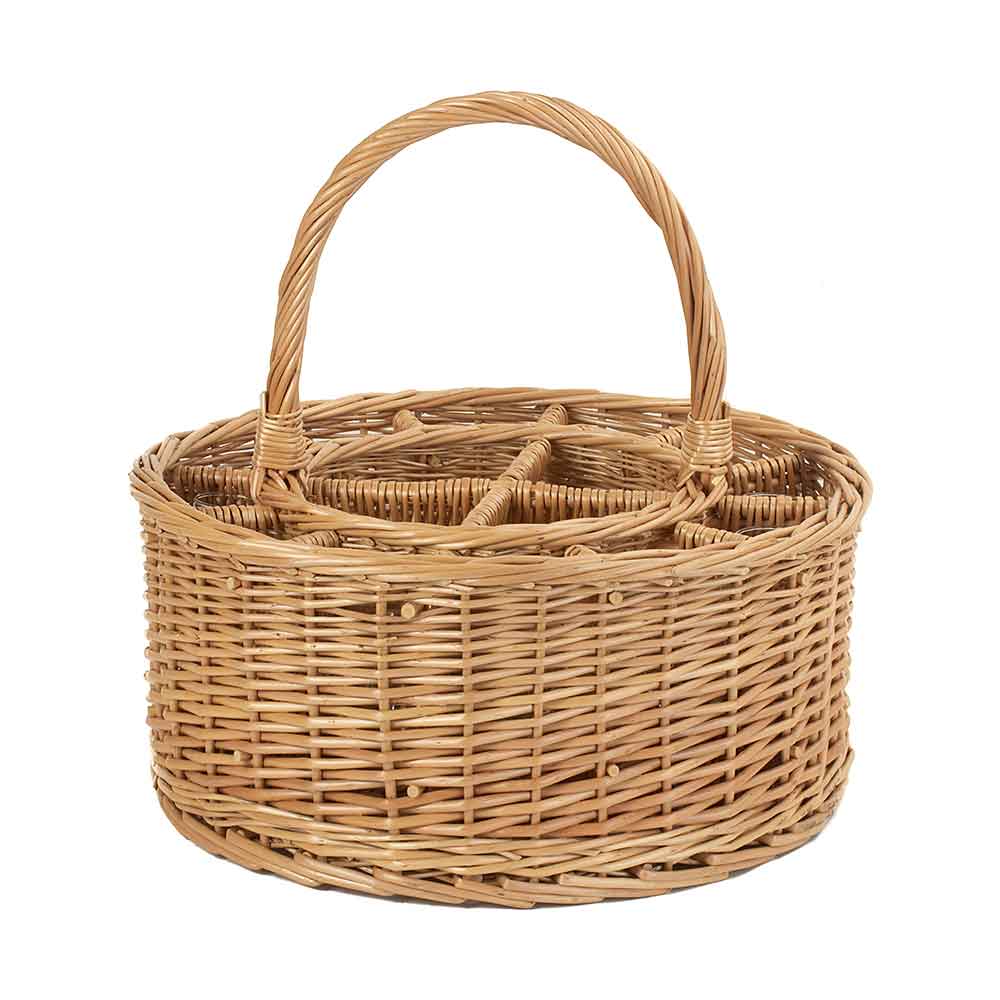 Champagne Bottle Carry Basket with 12 Champagne Glasses 011 by Willow