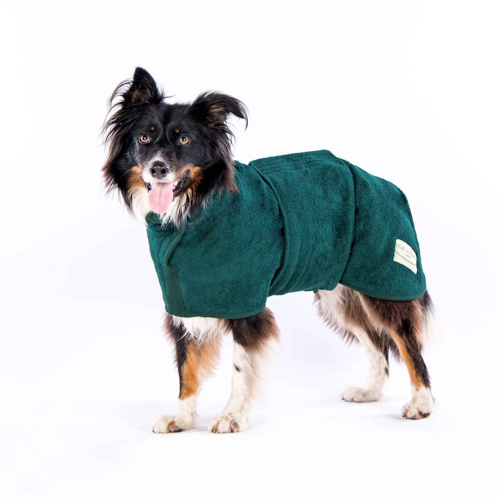 Classic Dog Drying Coat in Green by Ruff and Tumble