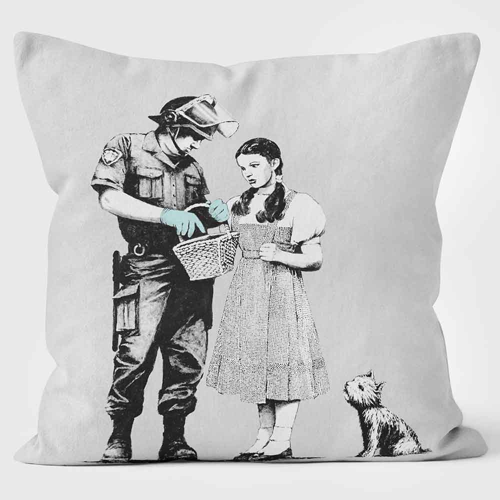 CUSHIONS ARE US 'Stop And Search' Banksy Graffitti Photo Cushion Square Pillow - Large | Medium