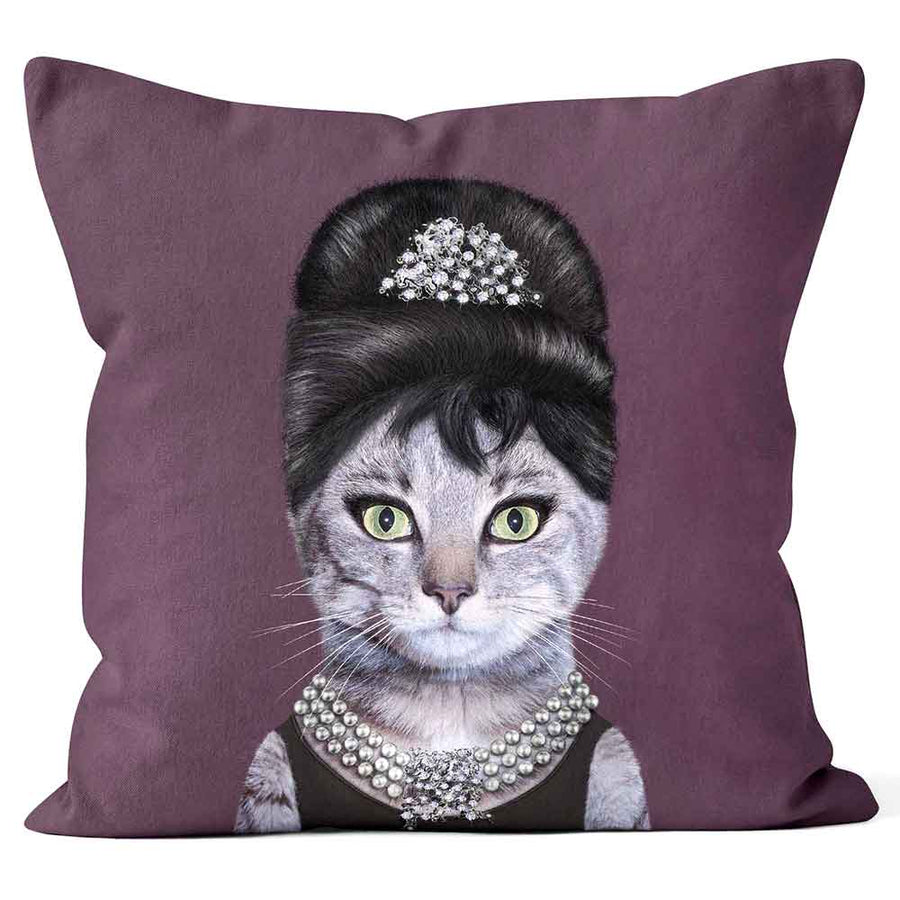 CUSHIONS ARE US 'Breakfast' Cat Pets Rock Photo Print Cushion - Large | Medium