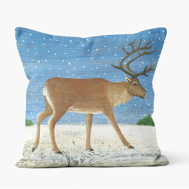 CUSHIONS ARE US 'Reindeer' Xmas Night-Time Photo Cushion - Large | Medium