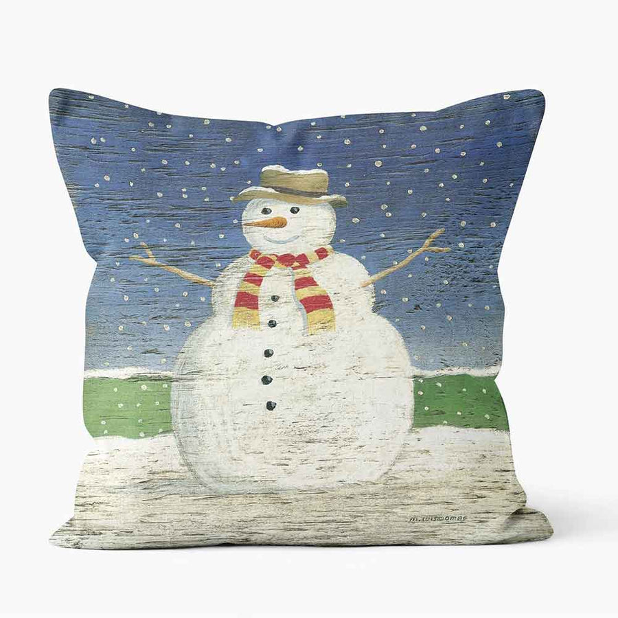 CUSHIONS ARE US 'Snowman' Snow Man Stars Night-Time Photo Cushion - Large | Medium