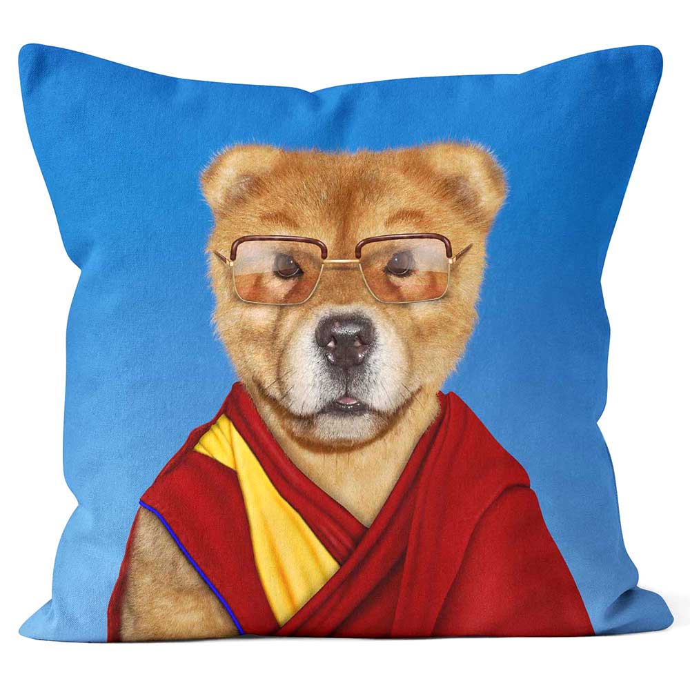 CUSHIONS ARE US 'Tibet' Brown Chow Dog Animal Rock Photo Cushion - Large | Medium