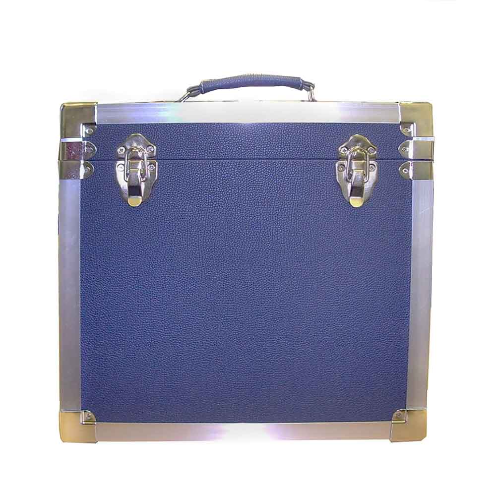 Dark Blue Vinyl Record Storage Case Box Retro Style for 12" LP by Steepletone