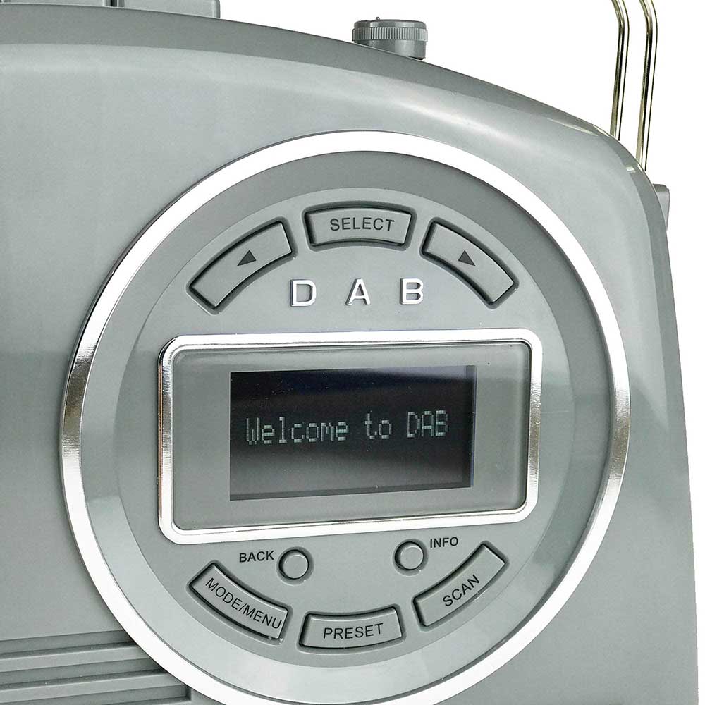 Devon Portable Retro DAB Radio by Steepletone - Grey