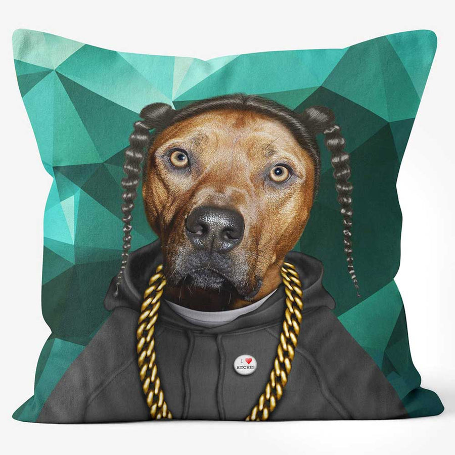Cushions Are Us 'Rap Dog' Funky Photo Cushion - Large | Medium