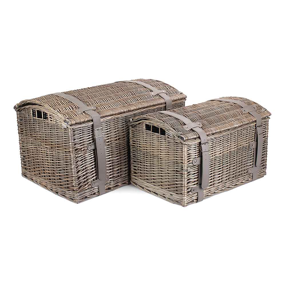 WILLOW Large Antique Wash Domed Storage Hamper - Small | Large | Set of Two