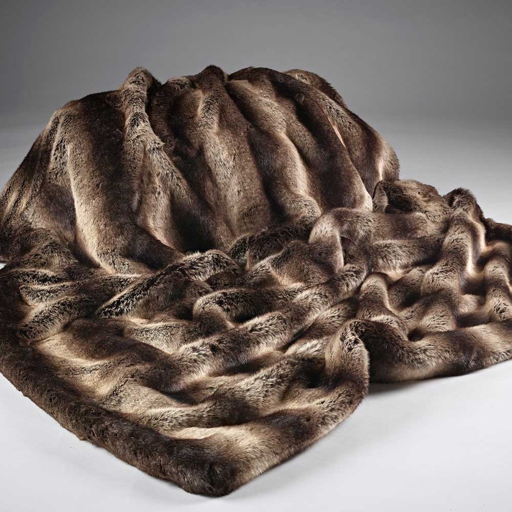 Faux Fur Throw In Dark Brown In Two Sizes by Katrina Hampton