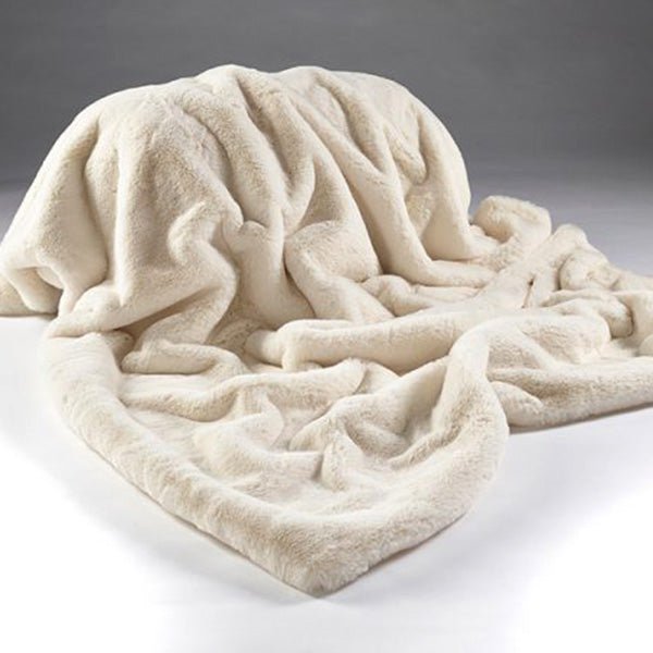 Faux Fur Throw Soft Cream In Two Sizes by Katrina Hampton