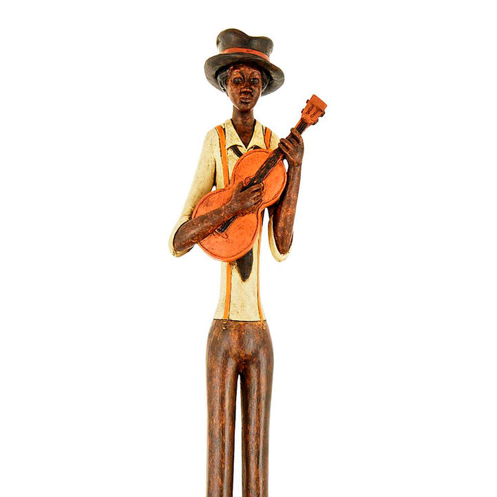 Large Figurine Ornament Standing Jazz Guitarist by Hill Interiors