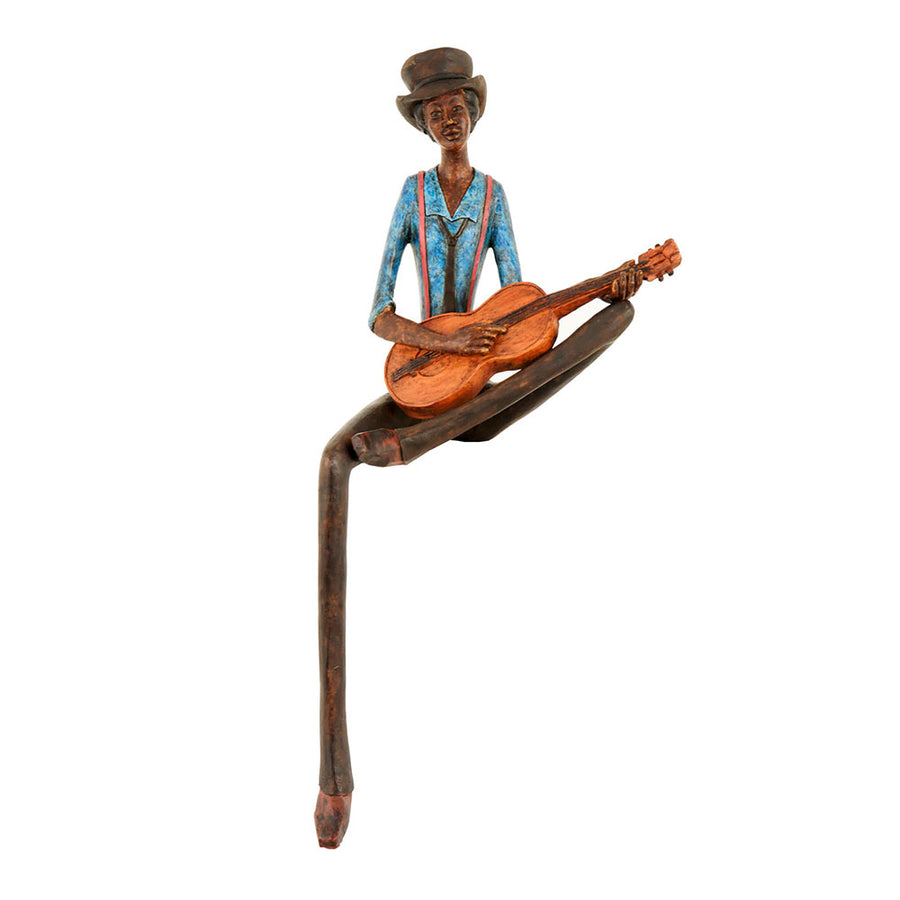 Large Figurine Ornament Sitting Jazz Musician by Hill Interiors