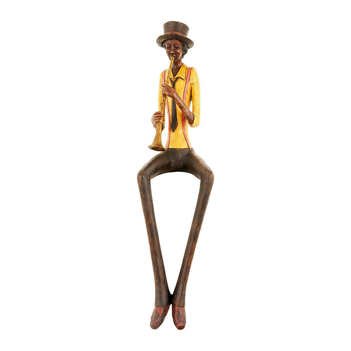 Large Figurine Ornament Sitting Jazz Trumpeter by Hill Interiors