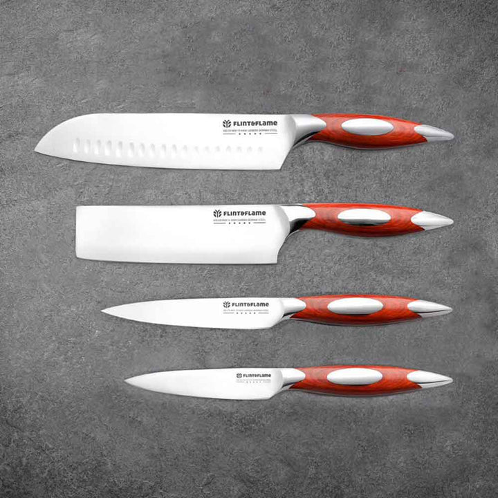 Kitchen Chef Knife Set Four Piece For Vegetables Lovers by Flint and Flame