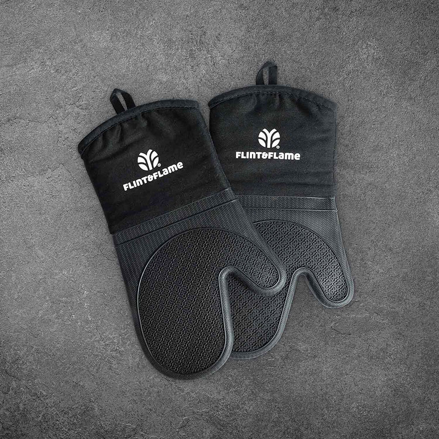 Kitchen Chef Glove Mitts in Black Silicon by Flint and Flame