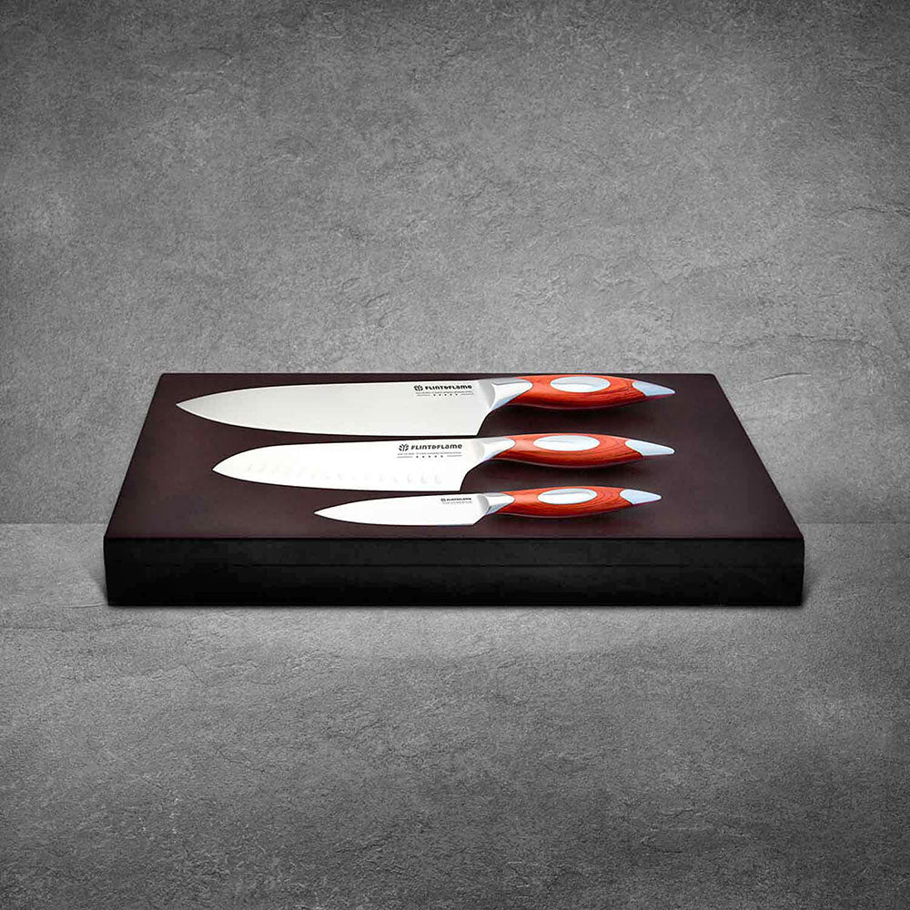 Kitchen Chef Knife Set Three Piece by Flint and Flame