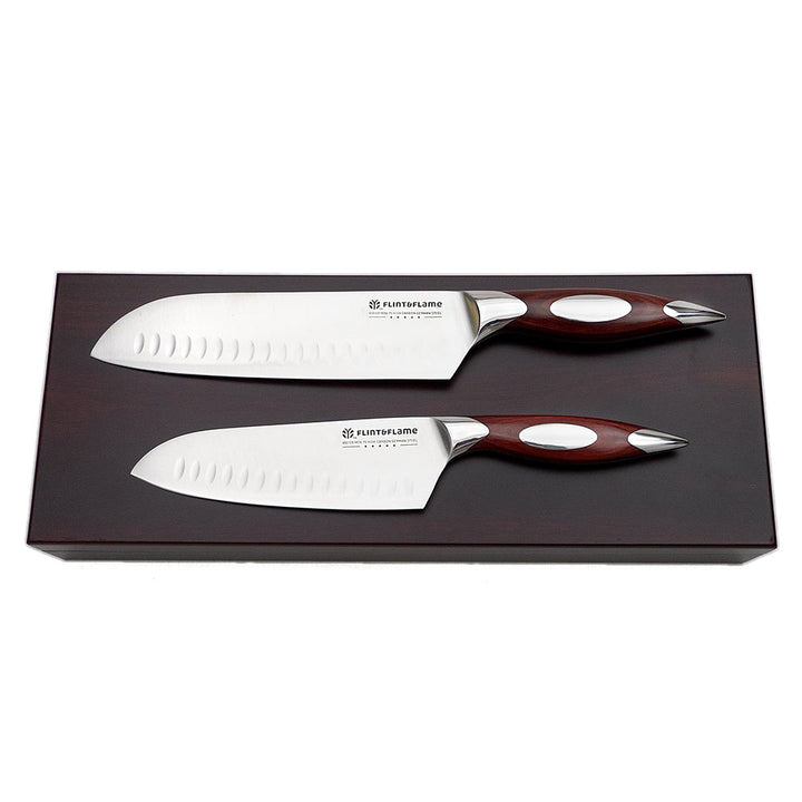 Kitchen Chef Santoku Knife Set Two Piece by Flint and Flame