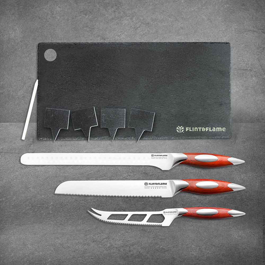 Kitchen Chef Knife Set Three Piece Ploughman's by Flint and Flame
