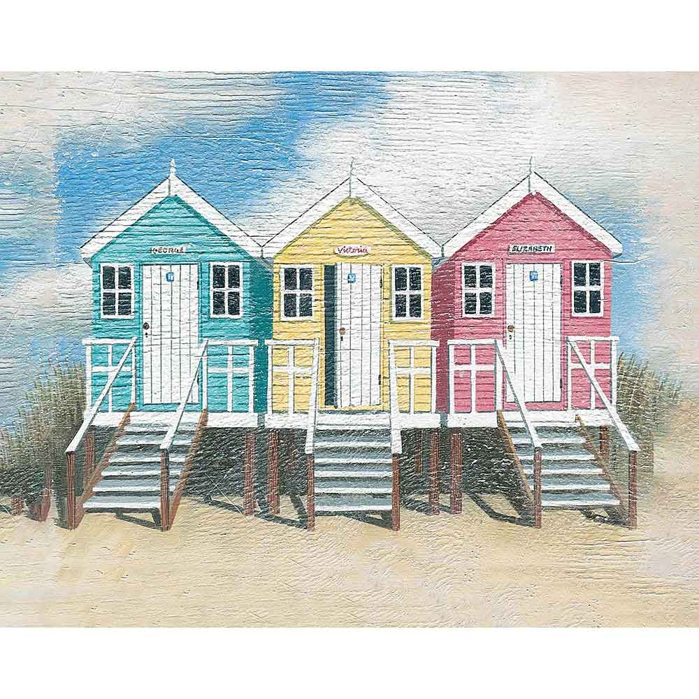 ARTWORLD STOOLS Beach Huts by Martin Wiscombe - Hardwood Folding Stool pattern detail