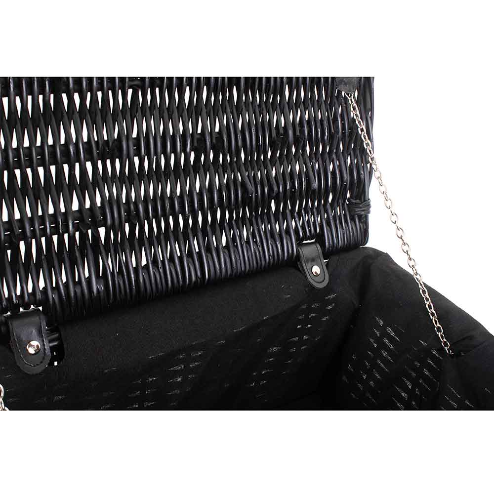 Full Black Willow Picnic Hamper 16 " with Black Lining - Empty 135B by Willow