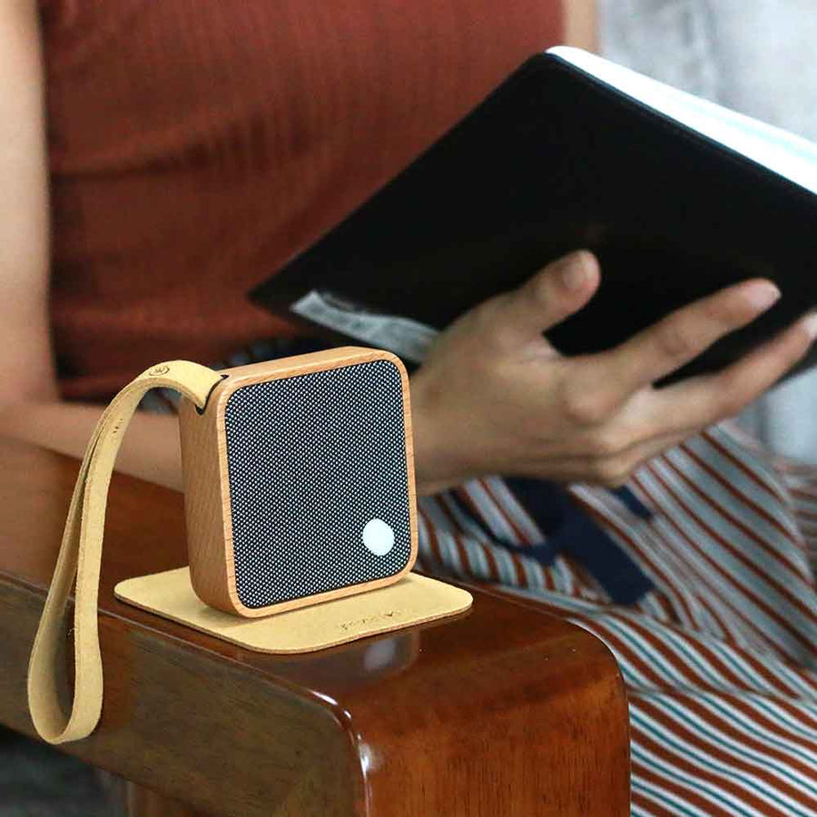 GINGKO MI Square Bluetooth Speaker - Cherry Wood 