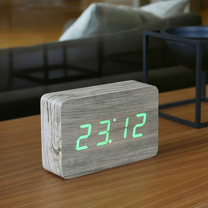 GINGKO Brick Click Clock - Alarm | Sound Activated -| Ash 