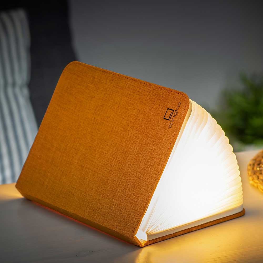 Smart Linen LED Book Lamp Grey Pink Orange Coffee by Gingko