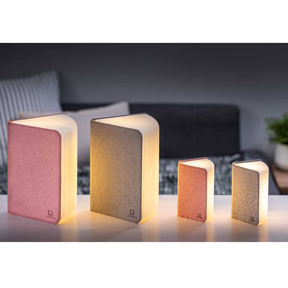 Smart Linen LED Book Lamp Grey Pink Orange Coffee by Gingko