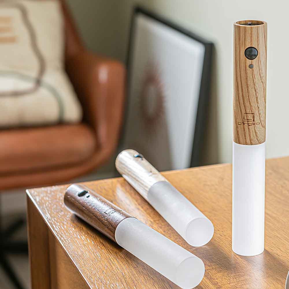 GINGKO Smart Baton Motion Activated Rechargeable Lamp Light - Walnut Wood and White Ash Group