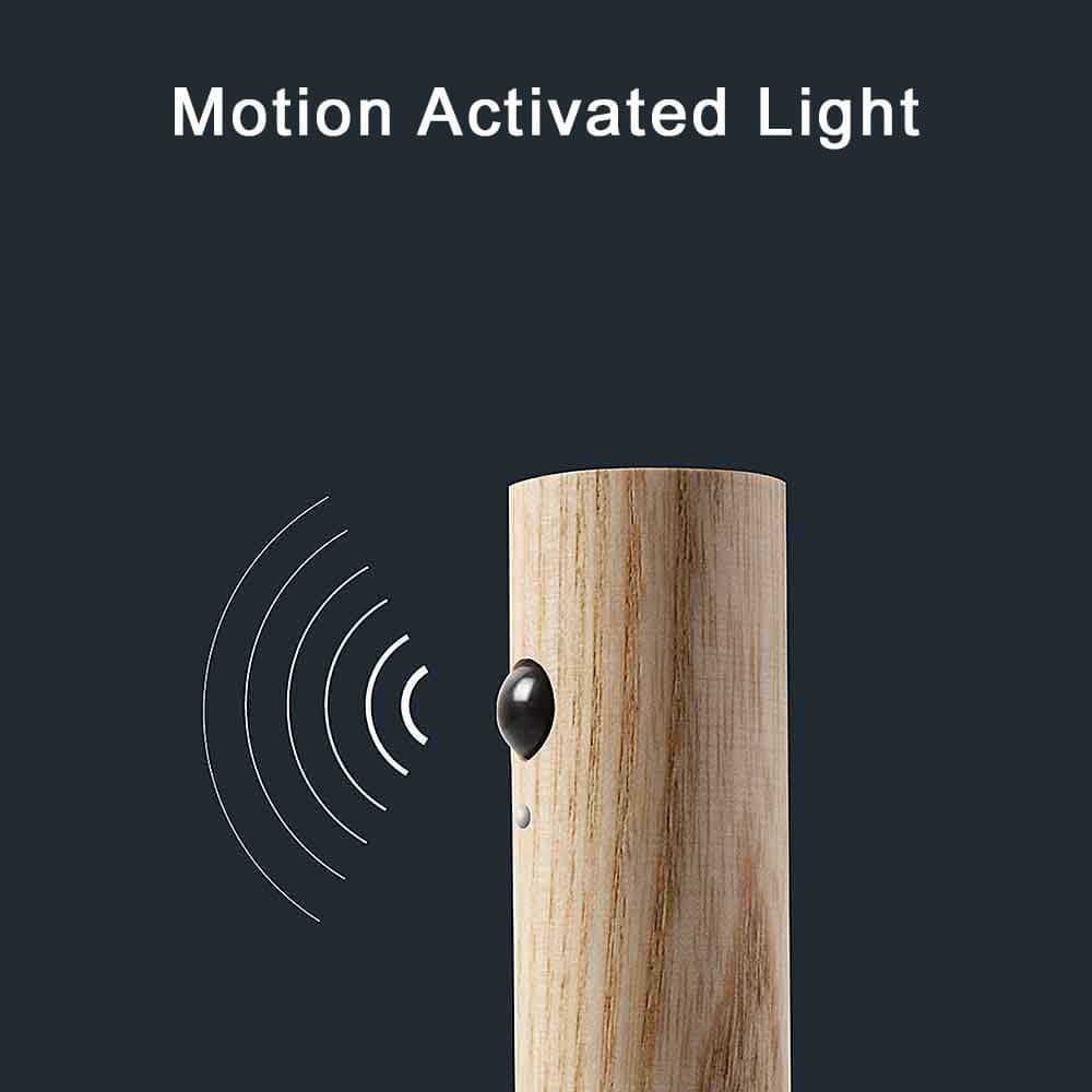 GINGKO Smart Baton Motion Activated Rechargeable Lamp Light - Walnut Wood