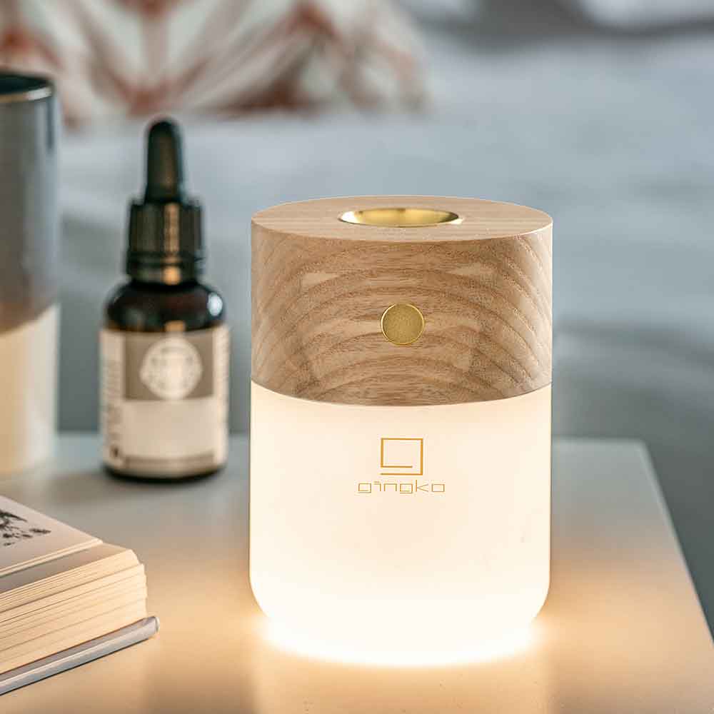 Smart Diffuser Lamp in Walnut or Ash Wood by Gingko