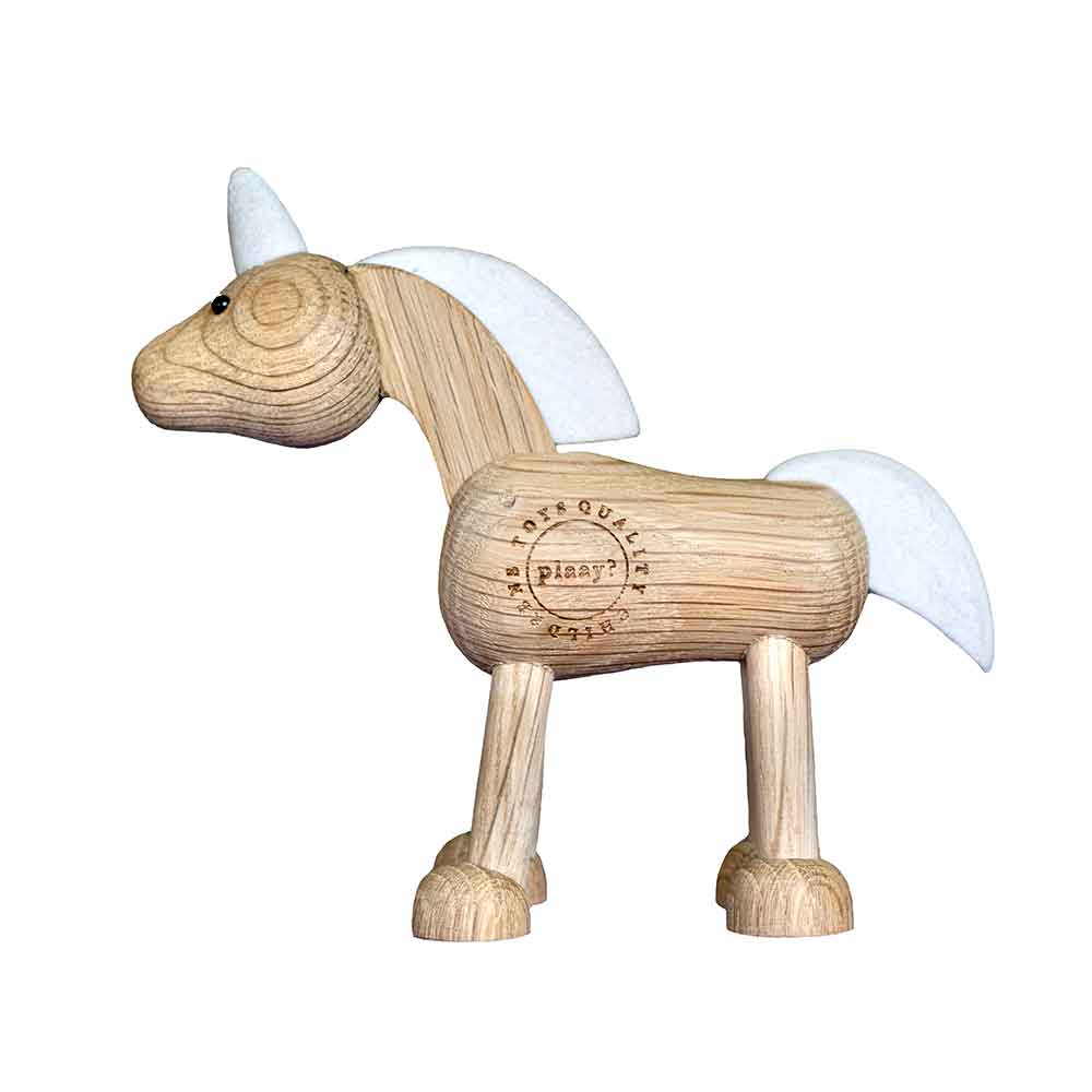 Wooden Unicorn Toy Children's Traditional Solid Oak Wood by PLAAY?