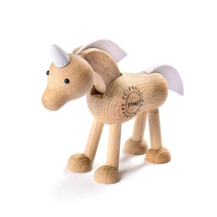 Wooden Unicorn Toy Children's Traditional Solid Oak Wood by PLAAY?